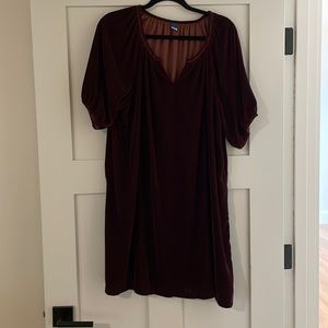 Maroon velvet dress